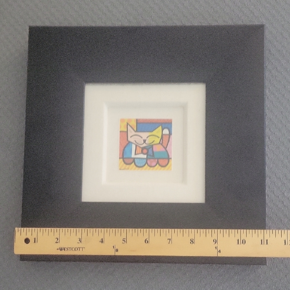 Framed Abstract Cat Art